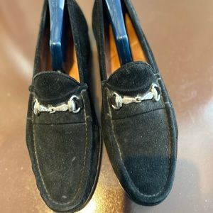 Allen Edmonds Black Suede Horsebit Loafers